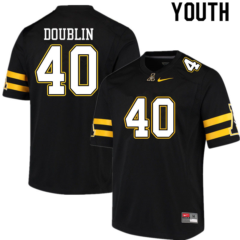 Youth #40 Logan Doublin Appalachian State Mountaineers College Football Jerseys Sale-Black - Click Image to Close